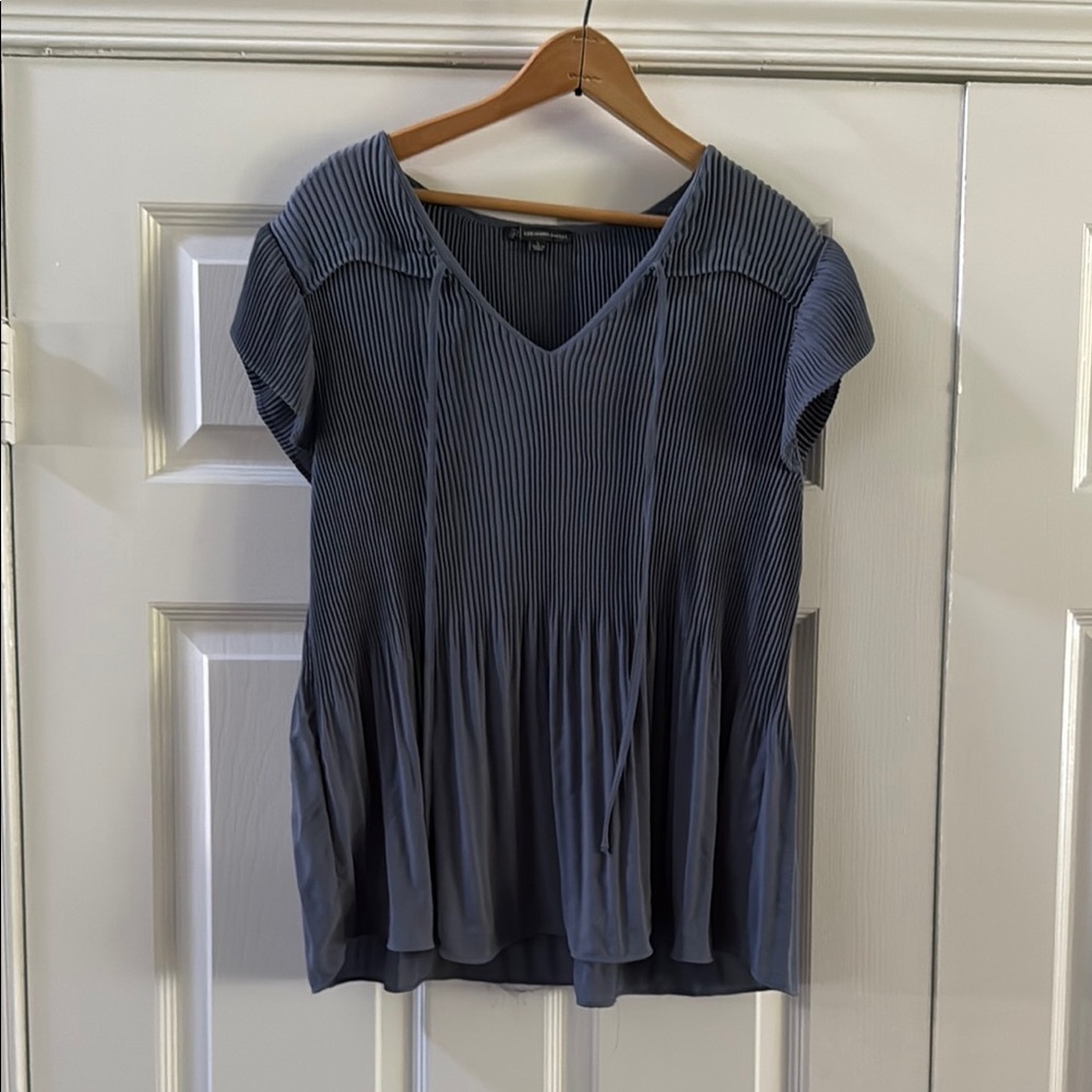 Women's Blue Pleated Top